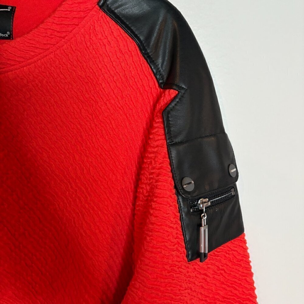 Jamie Sadock faux leather zipper art golf pullover - Picture 2 of 4